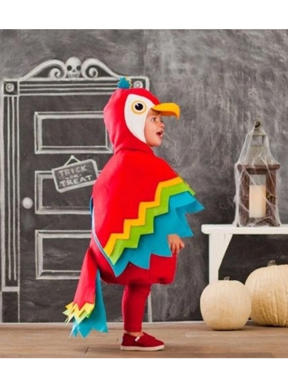 Pottery Barn Kids Halloween Parrot Costume Bodysuit Wings Hat 2T-3T